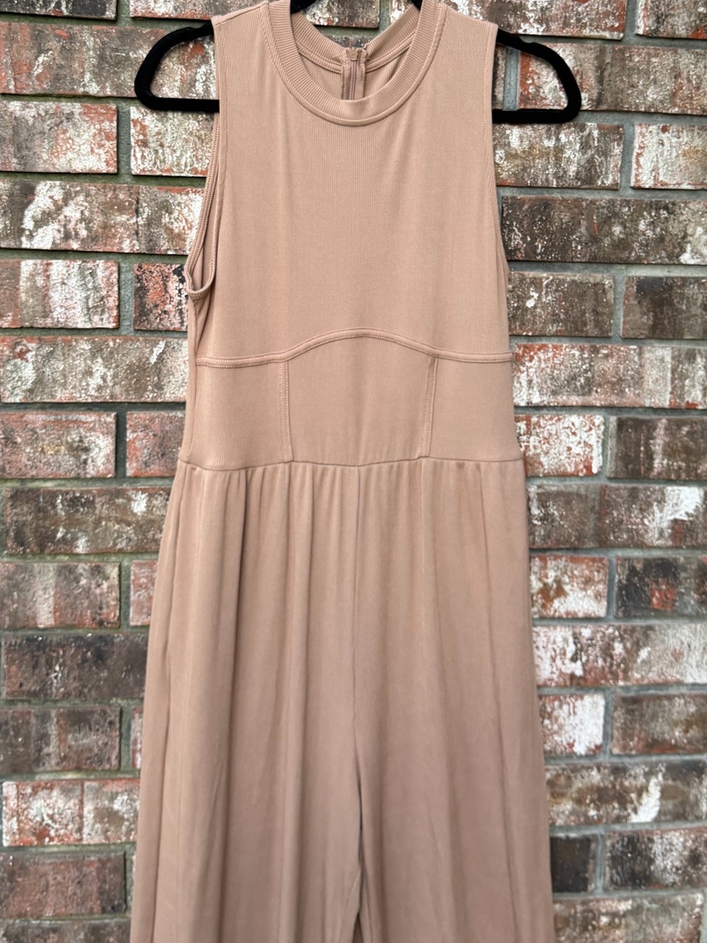 Cider Sleeveless Wide-Leg Jumpsuit in Taupe - Picture 3 of 4